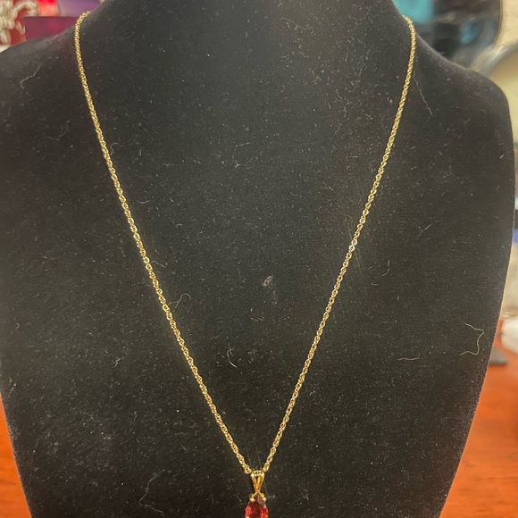 14k yellow gold set necklace and earrings - Picture 2 of 12